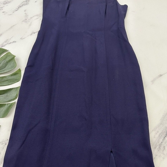 CDC Womens Vintage 90s Sheath Maxi Dress Gown Size 8 P Dark Purple Front Slit - Picture 3 of 10